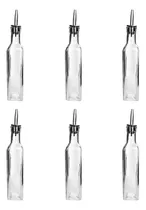 Comprar Juego De 6 Aceiteras Vidrio Con Tapa De Acero 300 Ml