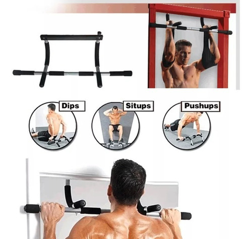 Imagen 2 de 10 de Barra Horizontal Ejercitador Barras Individuales Puerta 3en1