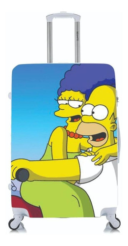 Capa Protetora Para Mala Viagem Pequena Casal Simpsons