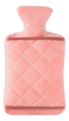 Bolsa De Agua Caliente 1 L Funda Con Bolsillo Para Manos Rosa