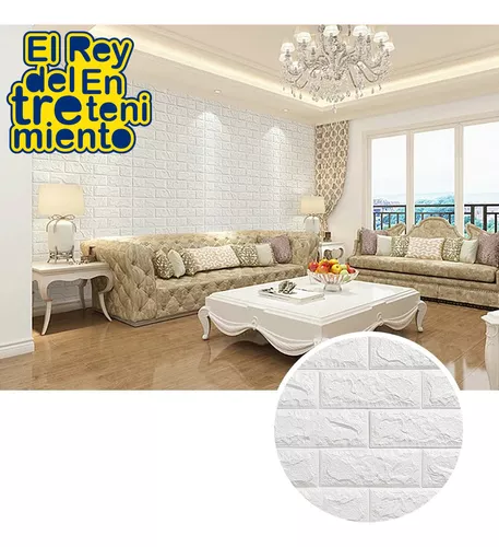 Set X10 Revestimiento Adhesivo Pared LAdrillo Colores - Blanco — El Rey del  entretenimiento