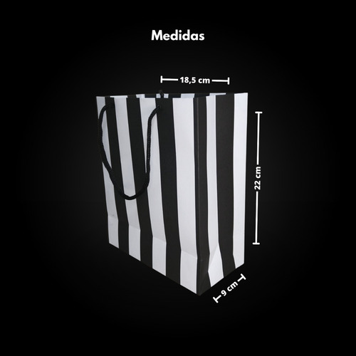 50 Sacolas De Papel Para Presente (m) - 22x18,5x9cm