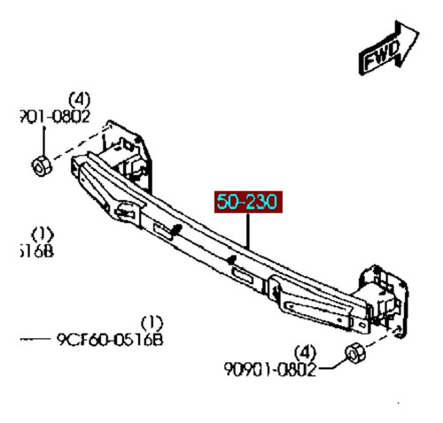 Refuerzo Parachoque Trasero De Mazda 3 2005-2008