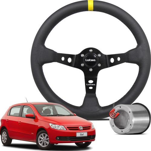 Volante Esportivo Lotse Dakar + Cubo Volkswagen Vw Gol G5