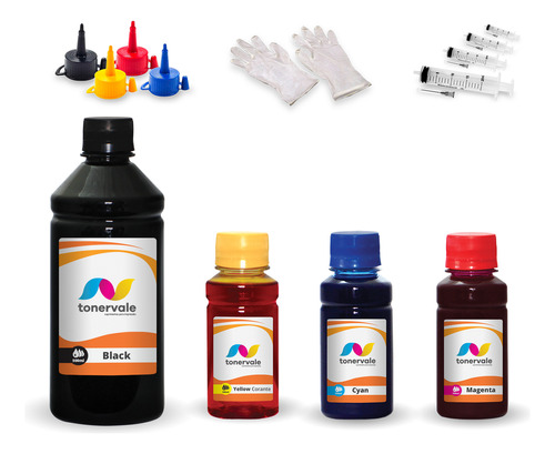 Kit 4 Tinta Para Hp 4625 670xl 500ml Bk E 100ml C