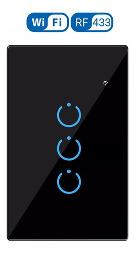 Interruptor Inteligente Wifi Luz Smart Negro Alexa Google