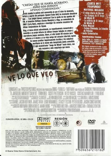 El Juego Del Miedo Iv /saw4 - Película Dvd (Usado)