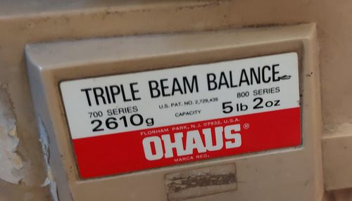 Antigua Báscula Laboratorio Ohaus Triple Beam 2610g (Usado)