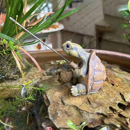 Figura Animal Fishing Tortuga Estatua Accesorios De Jardín