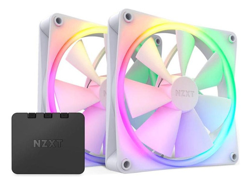 Kit C/ 2 Coolers + Controlador Nzxt Rgb Serie F140mm Branco