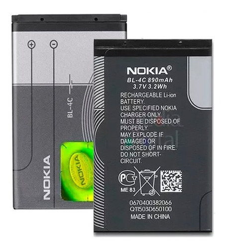 Bateria Nokia Bl-4c 100% Nuevas 30 Días De Garantia