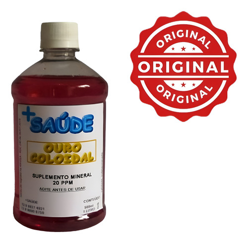 O-uro Col-oidal Frequenciado 20ppm 500ml Sem Sabor