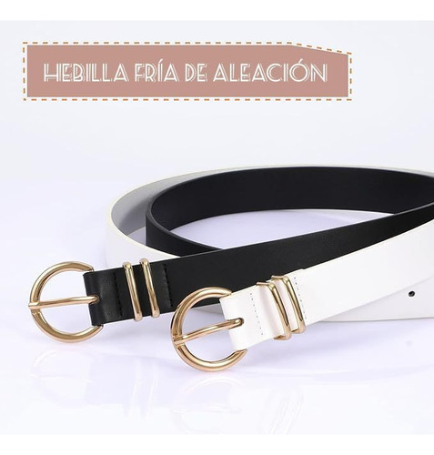 2 Pcs Cinturón De La Mujer Para Jeans Vestido,moda Hebilla