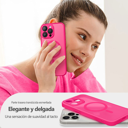 Funda Compatible Magsafe Para iPhone Serie,iPhone 16/15/14/13 Case Protección Completa La Cámara Translúcido Mate Delgad