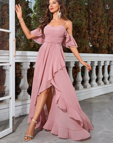 Vestido Festas Com Cinto Plissado Embrulhar Simples Glamour