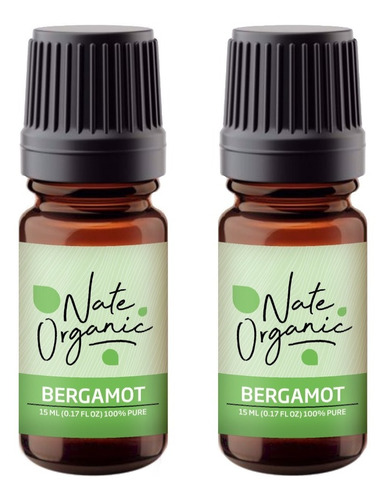 2x1 Aceite Esencial Bergamota 100% Puro 15 Ml Nate Organic