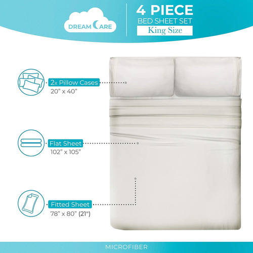 Dreamcare Juego De Sábanas King Size ' 4 Piezas De Sábanas '
