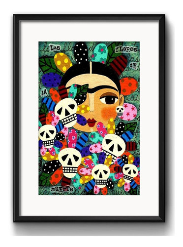 Quadro Frida Kahlo Caveira Mexicana Rs3 Decor Vidro Paspatur