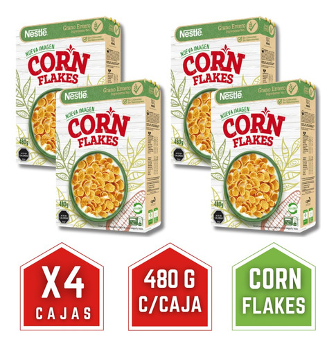 Cereal Corn Flakes Nestle 480 Gramos Pack 4 Cajas Oferta