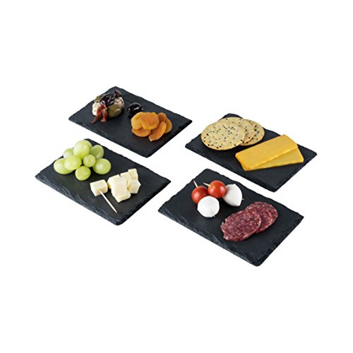 Platos De Pizarra Para Tapas Y Charcutera, Set De 4 - 6.5pul