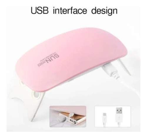 Mini Lámpara Sun Uv Led Color Rosado Rosado