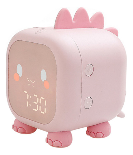 Reloj Despertador Infantil Luz Nocturna Entrenador De Color Rosa