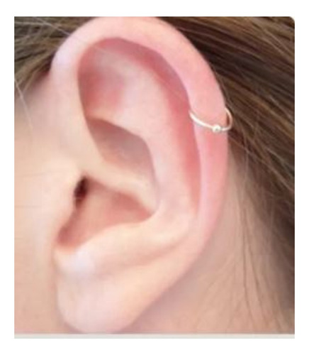Piercing Nostril Argolla 9mm Para Nariz De Plata Ley 925 Color Plateado