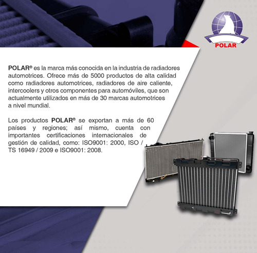 Radiador Logan 2015 2016 2017 2018 2019 Std Polar