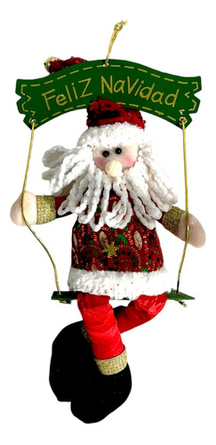 Muñeco Papa Noel De Navidad Colgante De Tela 57cm.