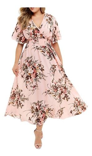 O Plus Vestido De Mujer De Talla Grande Con Estampado Floral