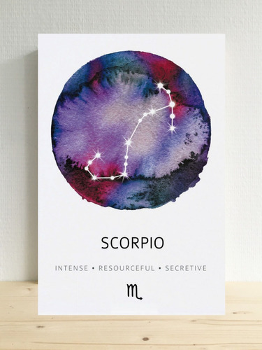 Cuadro Escorpio Signo Zodiaco Constelacion Personaliza 20x30