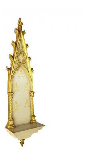 Imagem 4 de 6 de Peanha Oratório Gótico 45cm Dourado