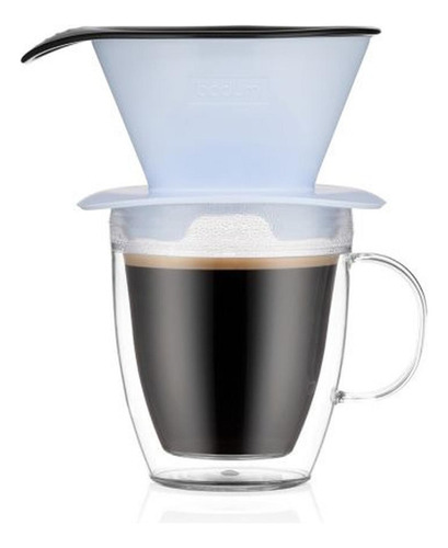 Pour Over Conjunto De Filtro Y Taza Individual Celeste Bodum