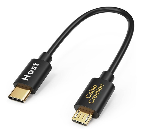 Cablecreation Type Usb-c A Micro Usb 2.0 Cable, 0.65ft Short