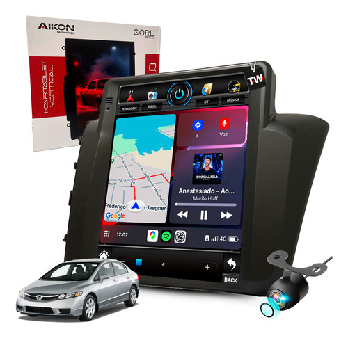 Multimídia Tesla Aikon 2+64gb Civic 2012 2013 2014 2015 2016 Cor Chevrolet Civic 2012