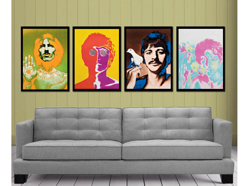 Cuadros Modernos 27x42 Beatles Abbey Road Pop Art Colores