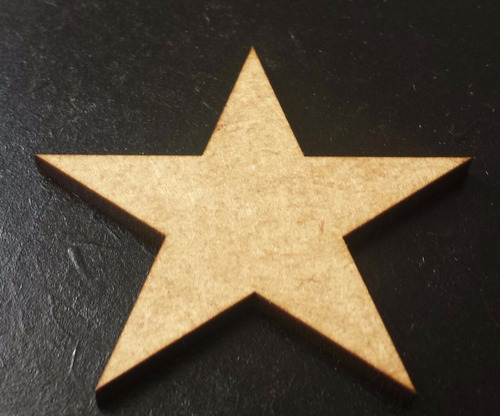 Pack 6 Estrela Cinco Pontas C/ Furo Mdf Cru Aplique 10 Cm