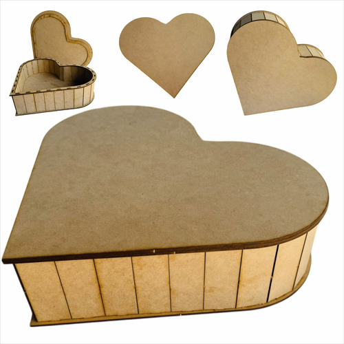 Caja Forma De Corazón Mdf - San Valentin - Para Regalo