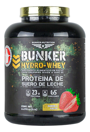 Bunker Nutrition Hydro Whey | Proteína De Suero De Leche Sabor Fresa