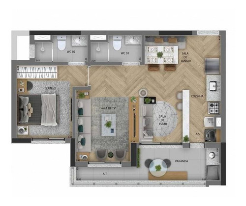 Apartamento De 2 Quartos Para Venda - Presidente Altino - Osasco - Izm87cab-556203