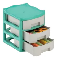 Comprar Gaveteiro Médio Organizador De Mesa Plástico Com 3 Gavetas no Mercado Livre