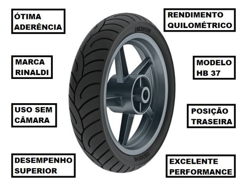 Pneu Rinaldi Traseiro 100/90-10 Hb37 Honda Lead 110