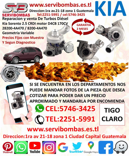 Reparacion De Turbo Kia Combi 3.3 D4al Guatemala