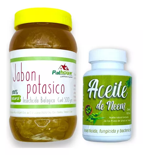 Combo Aceite De Neem 150ml +jabon Potasico 500gr Insecticida