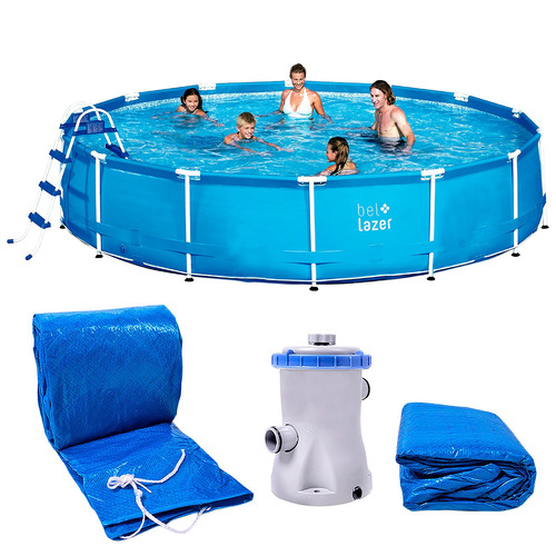 Piscina Armação Redonda 13000l Com Kit 510300 Belfix 127v