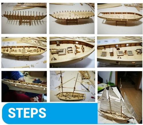 Barco A Escala De Madera Maqueta Ensamblaje Para Armar