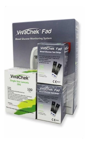 Pack Glucómetro Vivachek Fad + 110 Tiras + 110 Lancetas