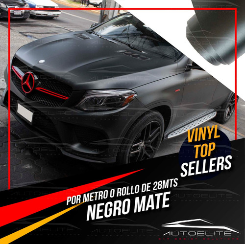 Imagen 2 de 10 de Vinil Automotriz Negro Mate Autoelite 1 Metro X 1.52