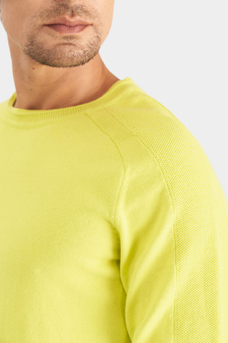 Vélez Sweater Tejido En Algodón Hombre Verde Limon