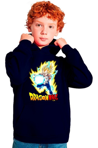 Poleron Con Capucha Y Bolsillo Niño Dragon Ball Vegeta C-03